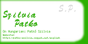 szilvia patko business card